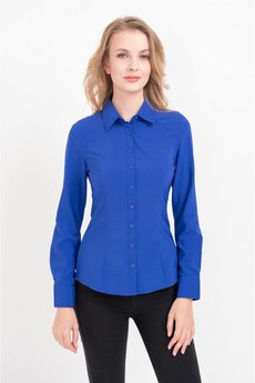 Женская рубашка синего цвета Marimay со скидкой